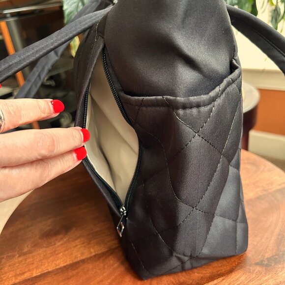 New QUILTED TOTE BAG CARRYALL Black 👜 - Picture 5 of 7